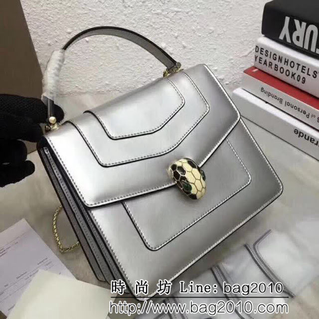 BVLGARI寶格麗 專櫃新款 蛇頭扣環 漆皮手提肩背斜挎包 可拆卸肩帶 38329 FYD1052